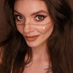 Nanosek Złota Gwiazda Południa – łańcuszek na twarz | biżuteria na twarz i festiwalowy styl